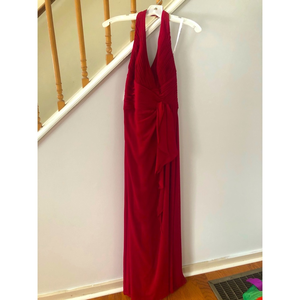 David’s Bridal Soft Crinkle Chiffon Halter Dress